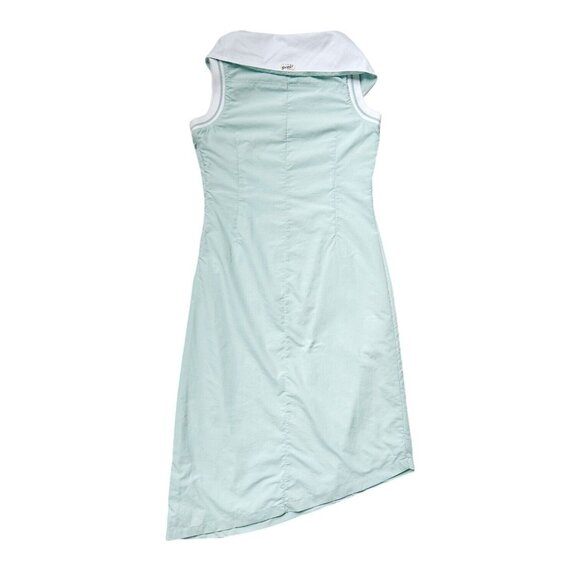 90s vintage groggy raver dress asymmetrical nylon futuristic y2k club kid. - Picture 4 of 7